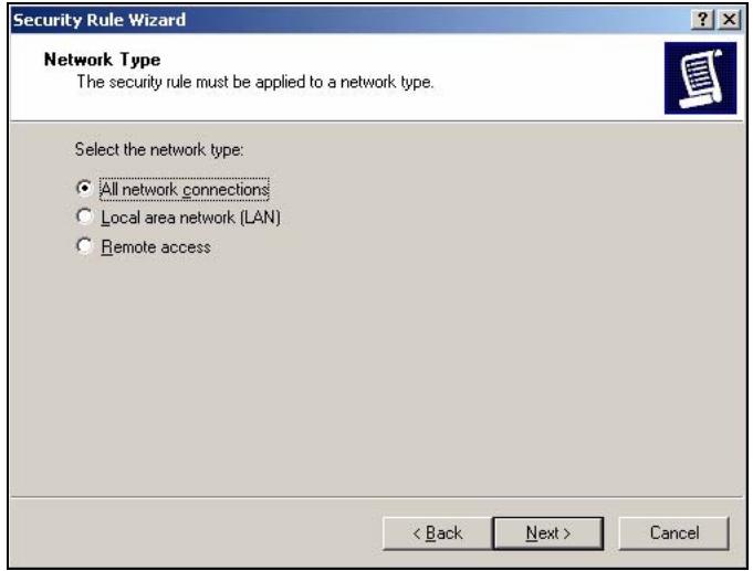 ZYXEL ZYWALL USG 2000 - Select All network connections and click Next. - 1