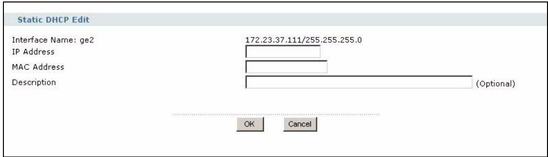 ZYXEL ZYWALL USG 2000 - Static DHCP Edit - 1