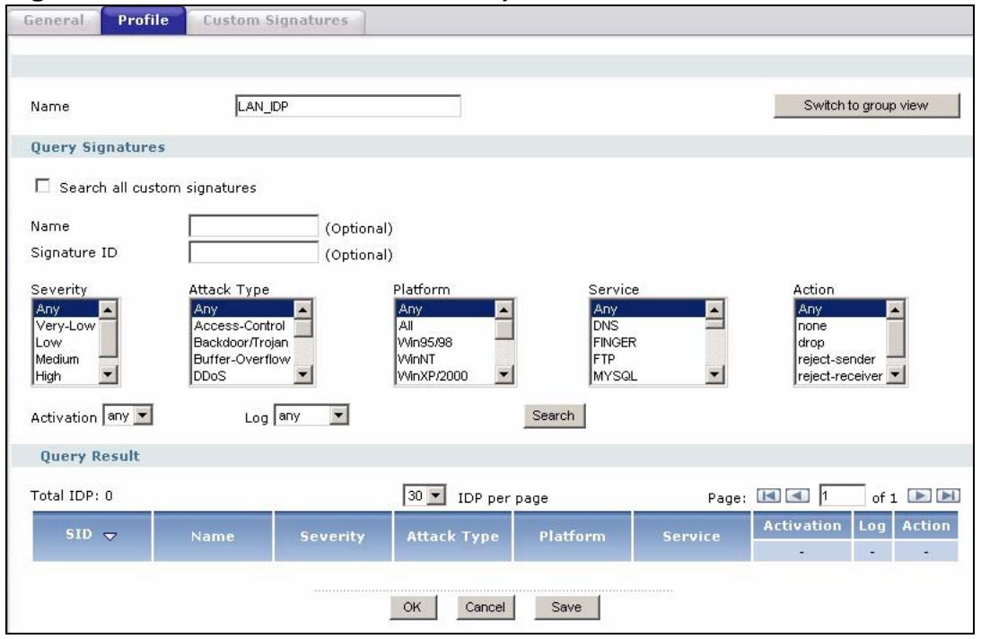 ZYXEL ZYWALL USG 2000 - Profile > Query View Screen - 1
