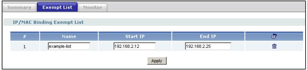 ZYXEL ZYWALL USG 2000 - IP/MAC Binding Exempt List - 1