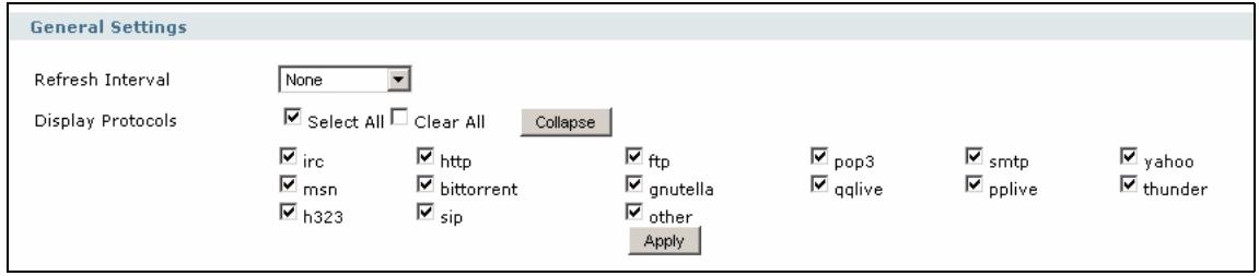 ZYXEL ZYWALL USG 2000 - Application Patrol Statistics: General Setup - 1