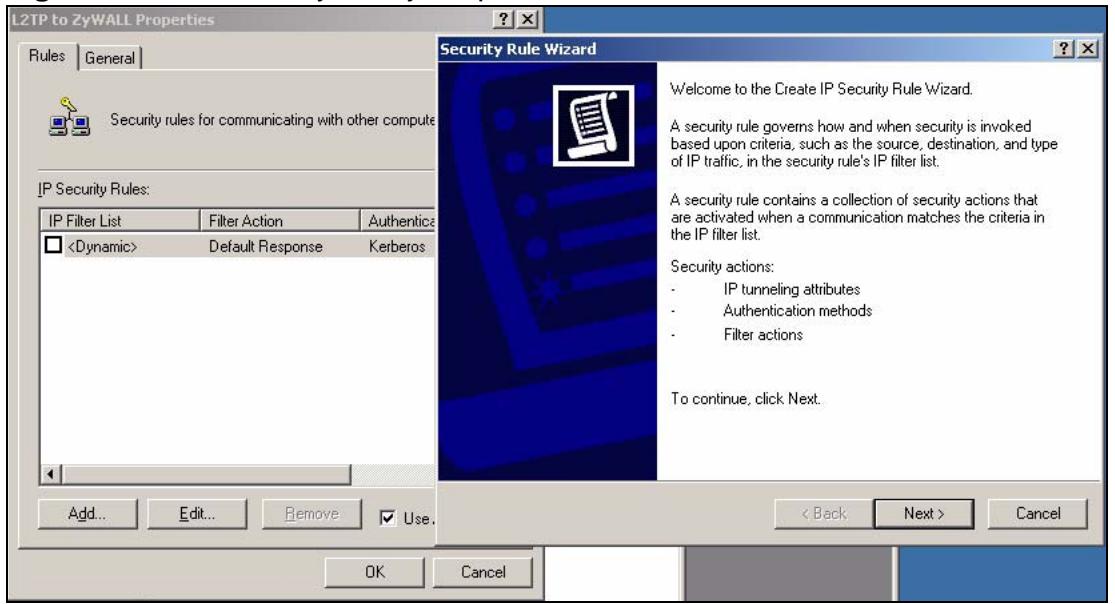 ZYXEL ZYWALL USG 2000 - Configure the Windows 2000 IPSec Policy - 8