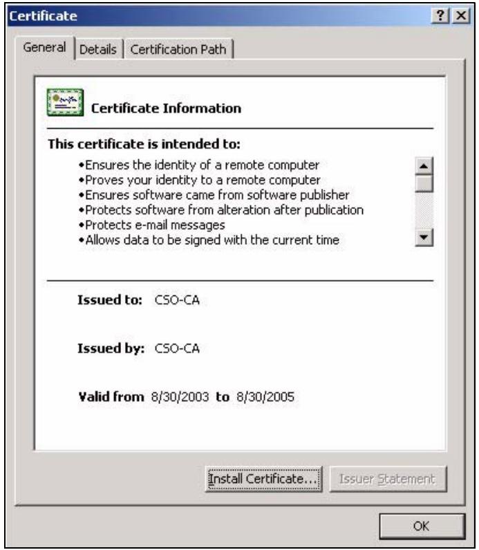ZYXEL ZYWALL USG 2000 - Installing the CA's Certificate - 1