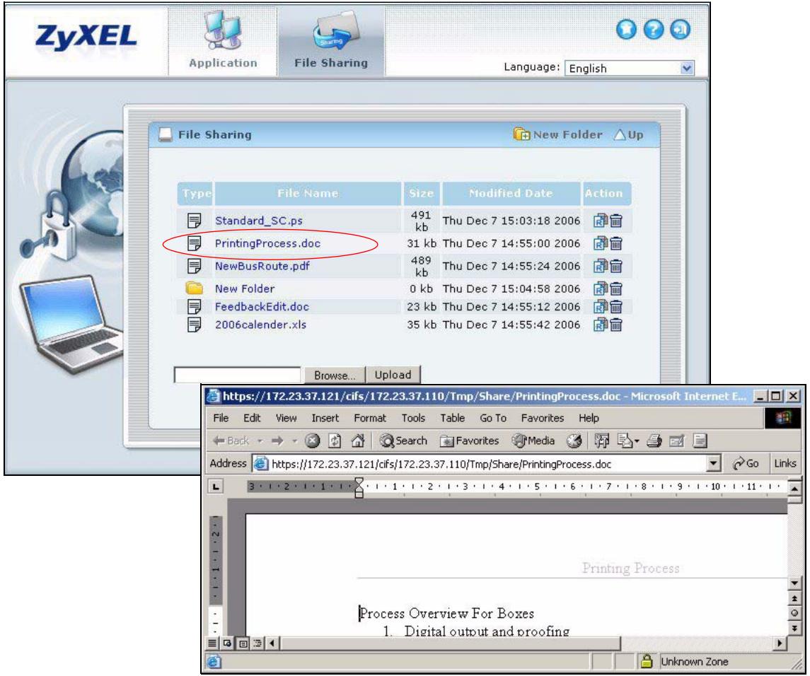 ZYXEL ZYWALL USG 2000 - Opening a File or Folder - 2