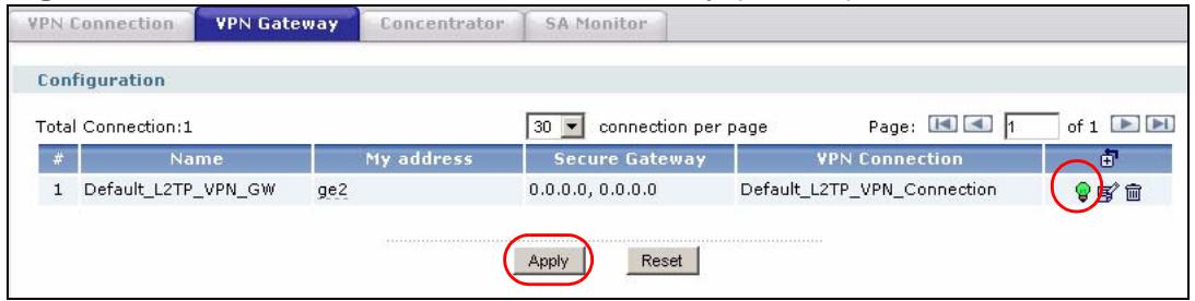 ZYXEL ZYWALL USG 2000 - Configuring the Default L2TP VPN Gateway Example - 2
