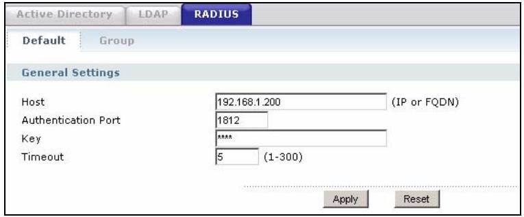 ZYXEL ZYWALL USG 2000 - Set Up User Authentication Using the RADIUS Server - 1