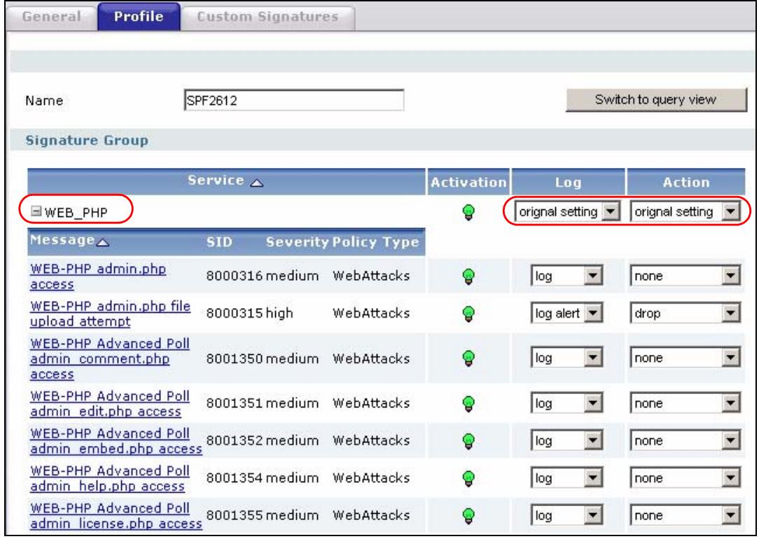 ZYXEL ZYWALL USG 2000 - IDP Service Groups - 1