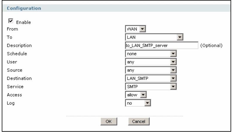 ZYXEL ZYWALL USG 2000 - NAT 1:1 Firewall Rule - 1