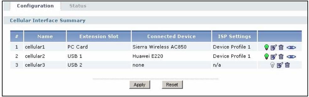 ZYXEL ZYWALL USG 2000 - Cellular Configuration Screen (3G) - 1