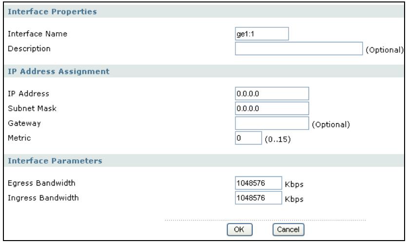 ZYXEL ZYWALL USG 2000 - Virtual Interfaces Add/Edit - 1