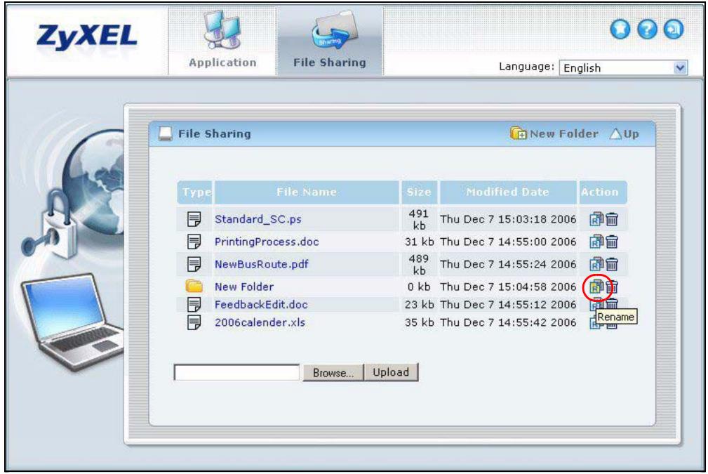ZYXEL ZYWALL USG 2000 - Renaming a File or Folder - 1