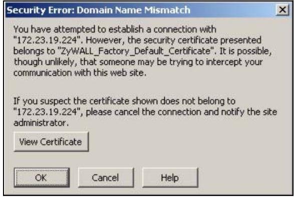 ZYXEL ZYWALL USG 2000 - Netscape Navigator Warning Messages - 2