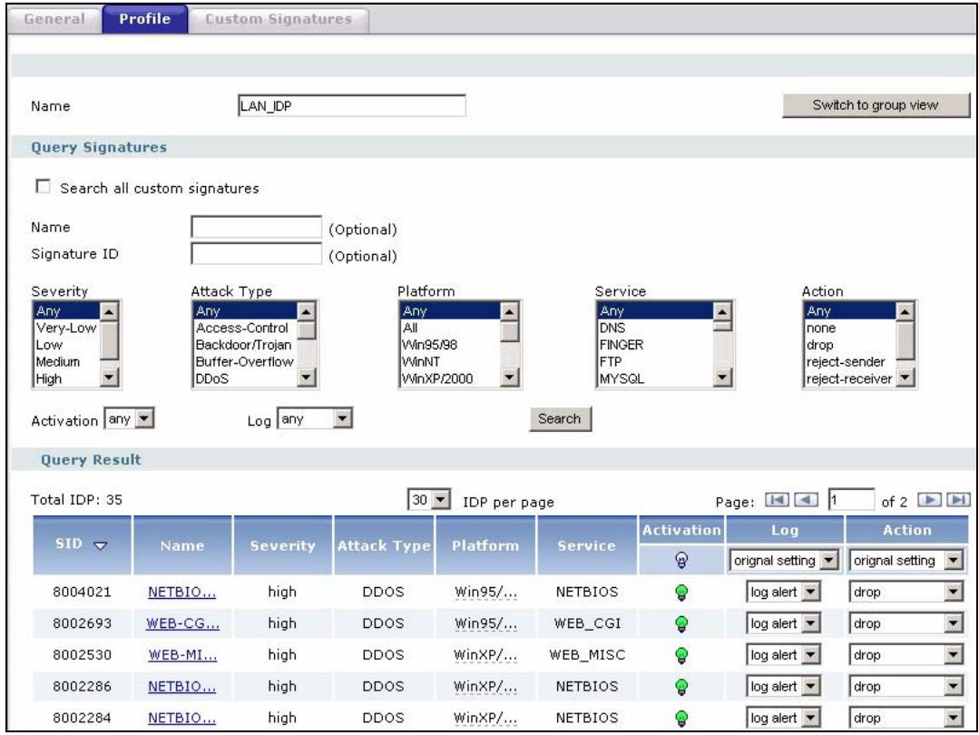 ZYXEL ZYWALL USG 2000 - Query Example - 2