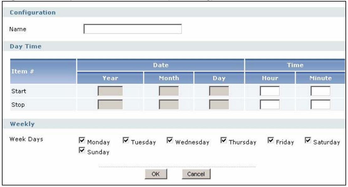 ZYXEL ZYWALL USG 2000 - The Recurring Schedule Add/Edit Screen - 1