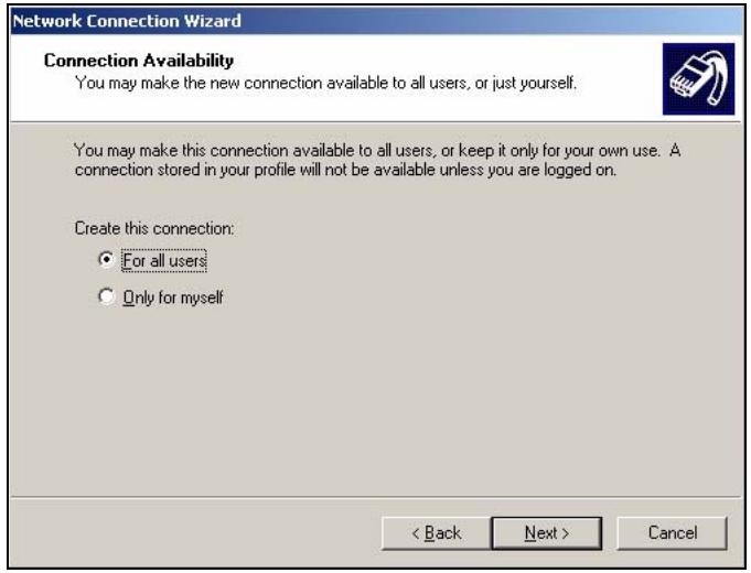 ZYXEL ZYWALL USG 2000 - Select For all users and click Next. - 1