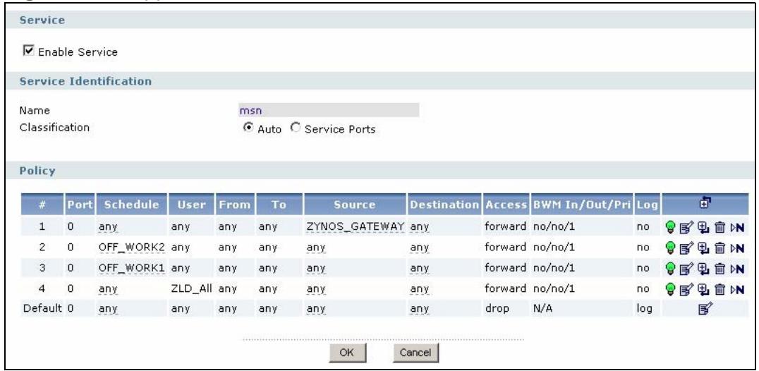 ZYXEL ZYWALL USG 2000 - The Application Patrol Edit Screen - 1