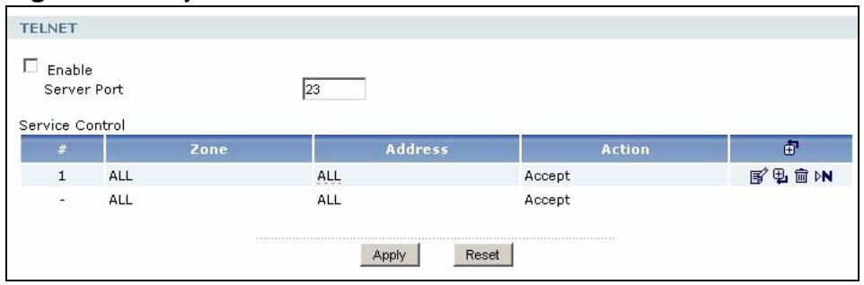 ZYXEL ZYWALL USG 2000 - Configuring Telnet - 1