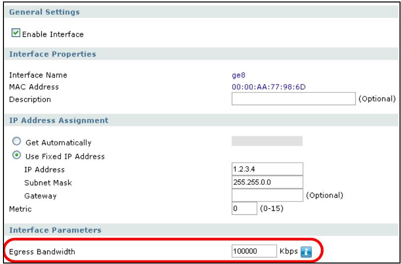 ZYXEL ZYWALL USG 2000 - Set Up Available Bandwidth on Ethernet Interfaces - 1