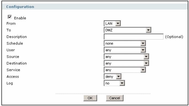 ZYXEL ZYWALL USG 2000 - Priority From To Schedule User Source Destination Service Access Log - 1