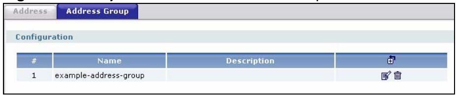 ZYXEL ZYWALL USG 2000 - Address Group Summary Screen - 1