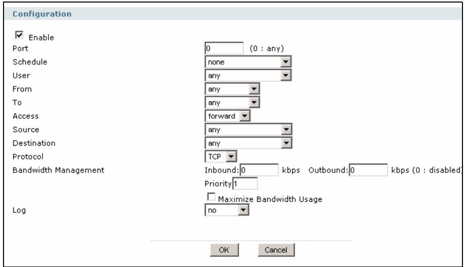 ZYXEL ZYWALL USG 2000 - The Other Applications Add/Edit Screen - 1