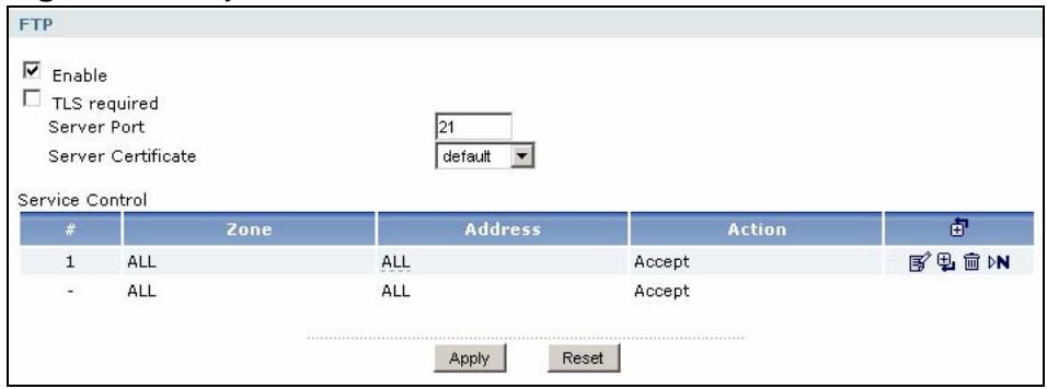 ZYXEL ZYWALL USG 2000 - Configuring FTP - 1