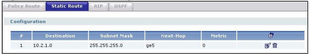 ZYXEL ZYWALL USG 2000 - IP Static Route Screen - 1