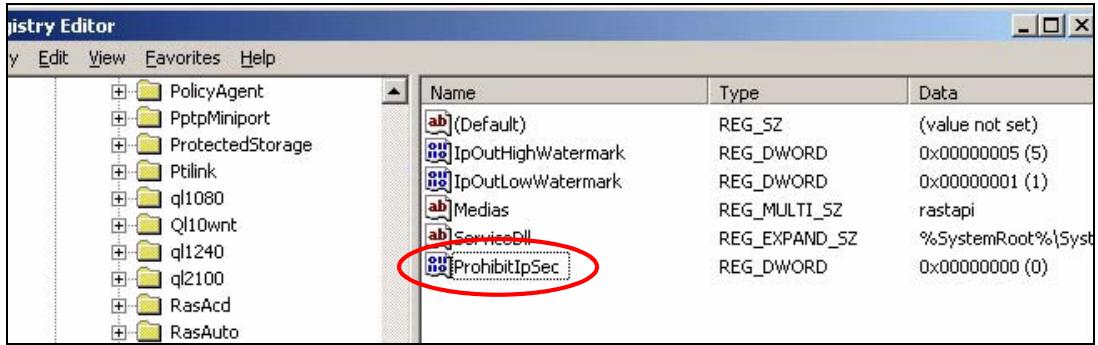 ZYXEL ZYWALL USG 2000 - Editing the Windows 2000 Registry - 4
