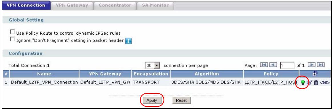 ZYXEL ZYWALL USG 2000 - Configuring the Default L2TP VPN Connection Example - 2
