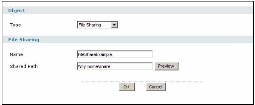 ZYXEL ZYWALL USG 2000 - Creating/Editing a File Sharing SSL Application Object - 1