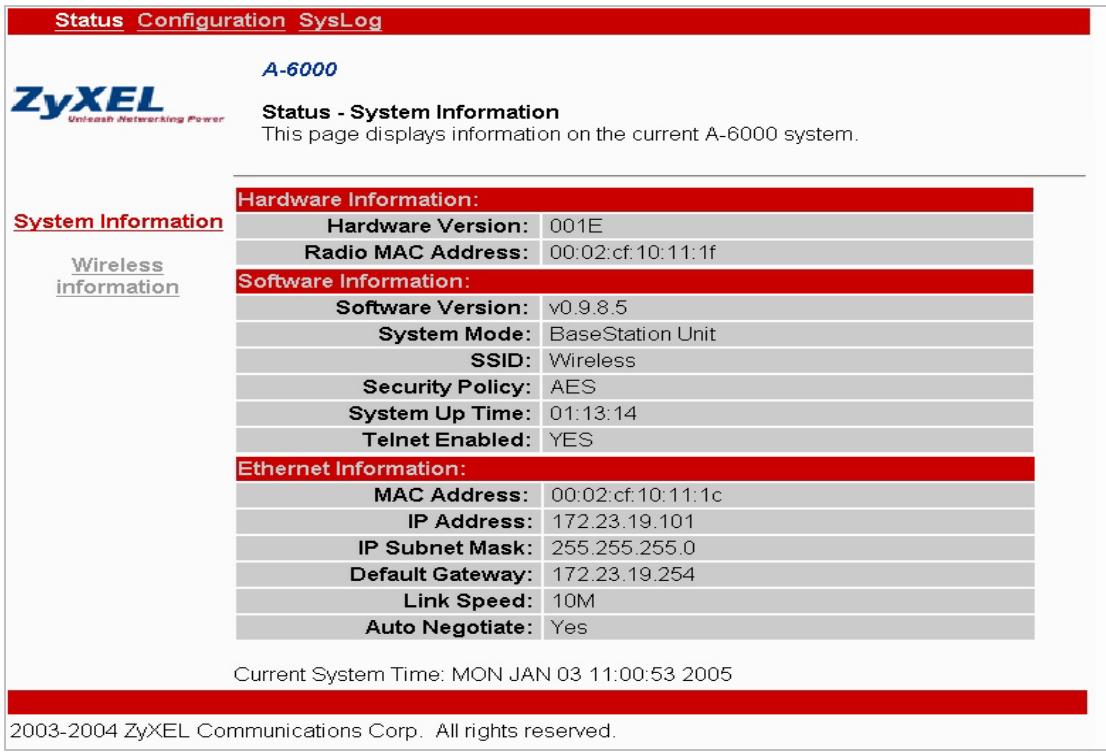ZYXEL A-6000 - Access the A-6000 System WEB Server - 2