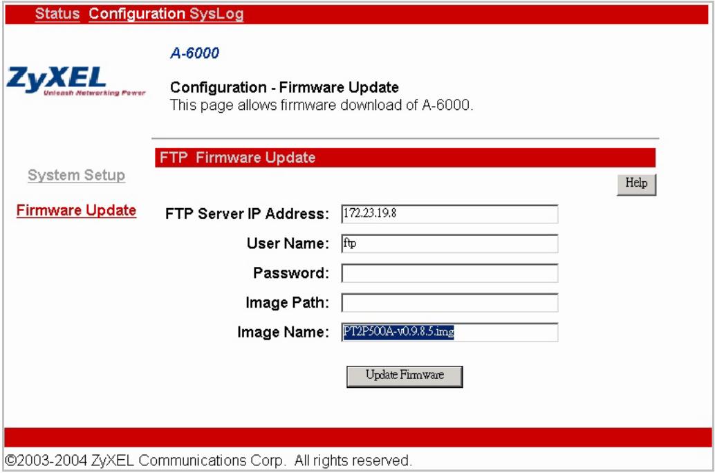 ZYXEL A-6000 - System Configuration Windows - Software Download - 1
