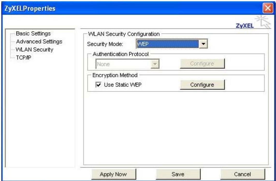 ZYXEL AG-225H - Configuring WEP - 1