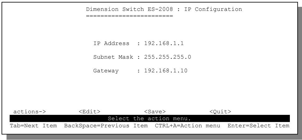 ZYXEL ES-2008 - Ethernet IP Configuration - 1