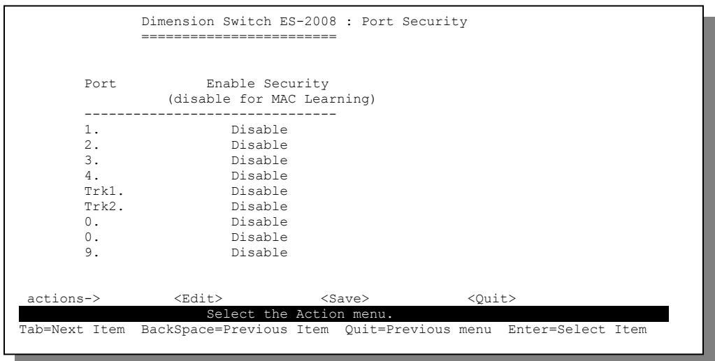 ZYXEL ES-2008 - Port Security - 1