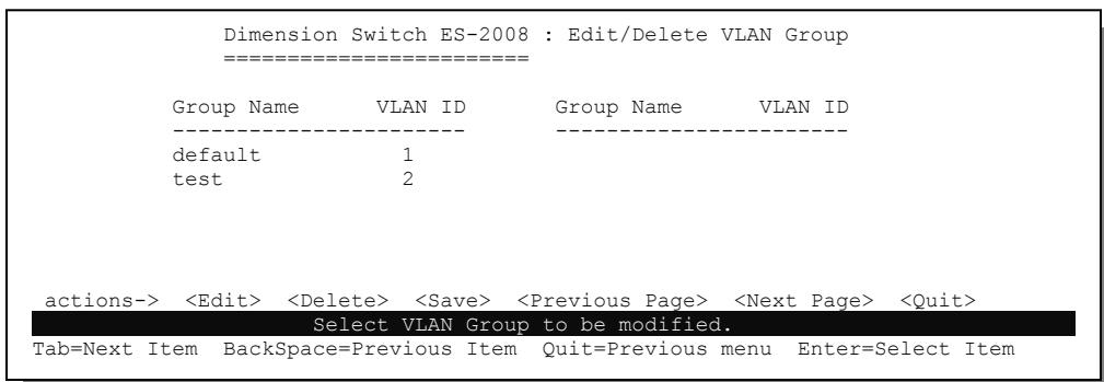 ZYXEL ES-2008 - Changing VLAN Group Settings - 1