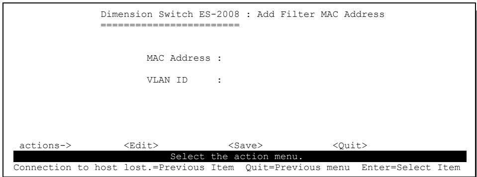 ZYXEL ES-2008 - MAC Address Filtering - 2