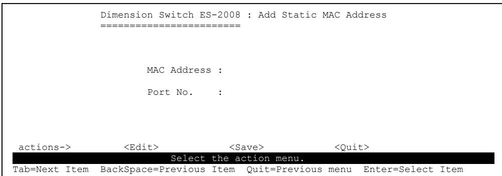 ZYXEL ES-2008 - Static MAC Address - 2