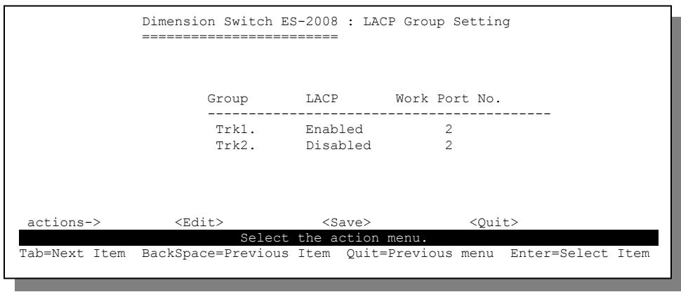 ZYXEL ES-2008 - LACP Group Setting - 1