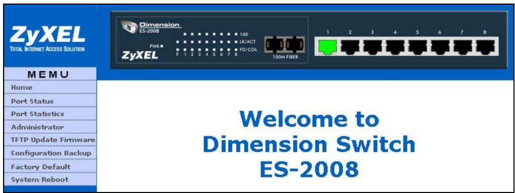ZYXEL ES-2008 - You must use Internet Explorer 5.0 or later versions. - 2