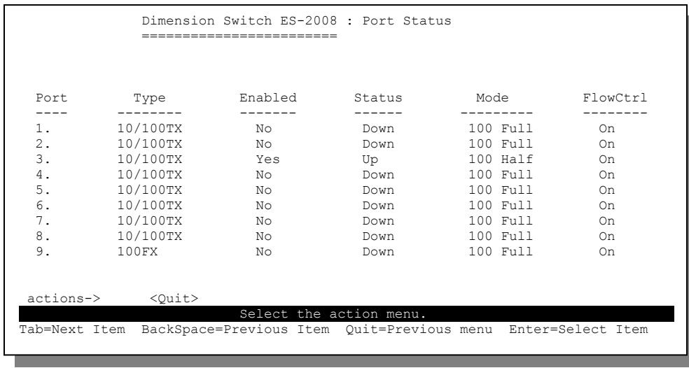 ZYXEL ES-2008 - Port Status - 1