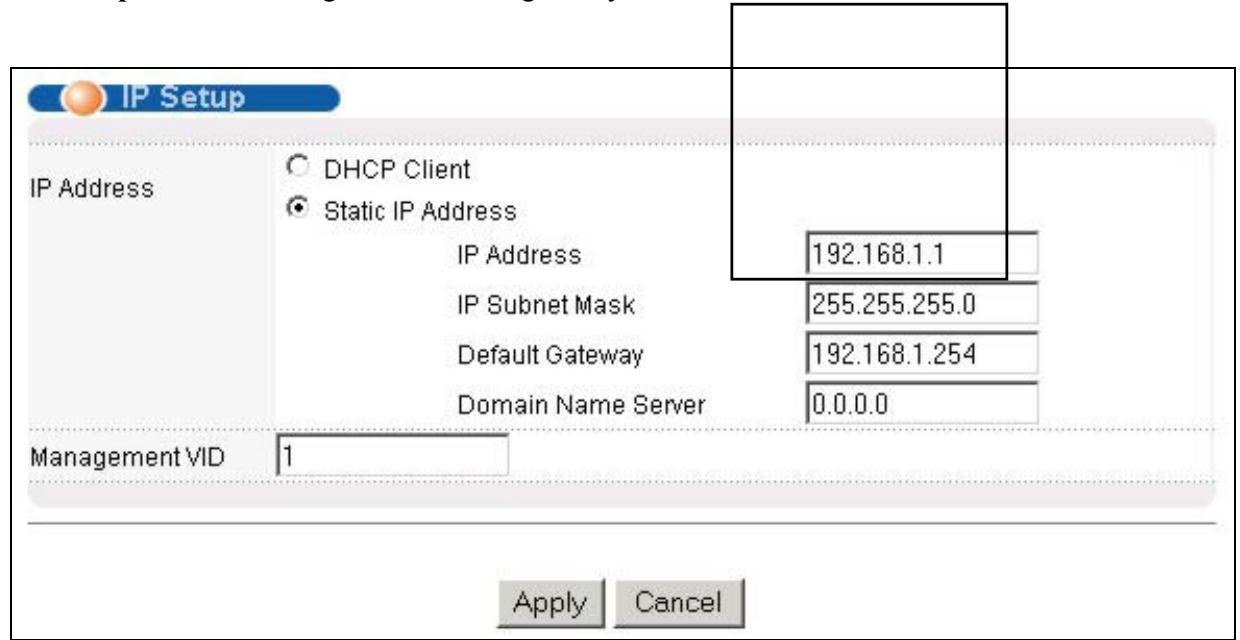 ZYXEL ES-3024 - IP Setup - 1