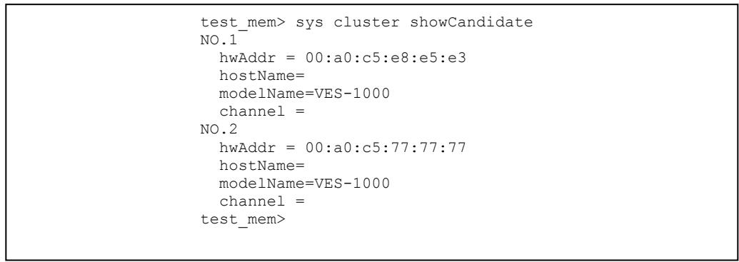 ZYXEL ES-3024 - sys cluster showCandidate - 1