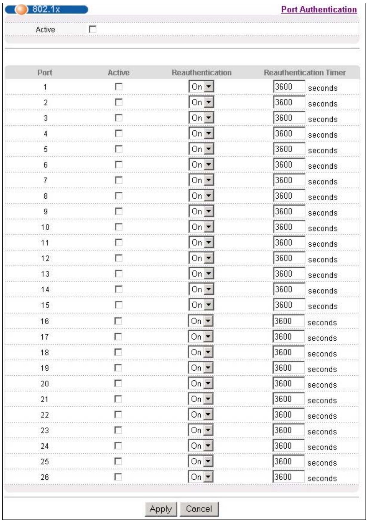 ZYXEL ES-3024 - Configuring IEEE802.1x - 1