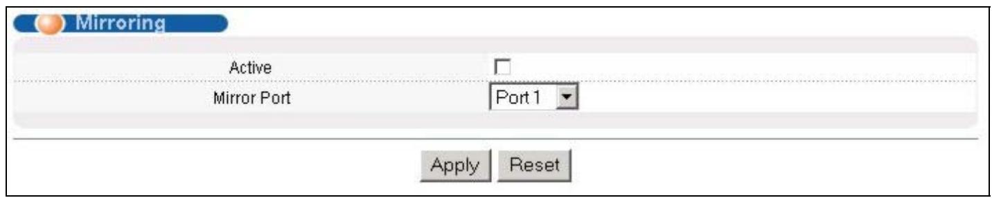 ZYXEL ES-3024 - Setting Up the Mirror Port - 1