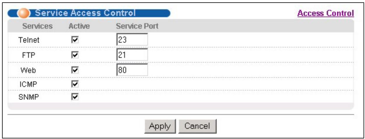 ZYXEL ES-3024 - Service Access Control - 1