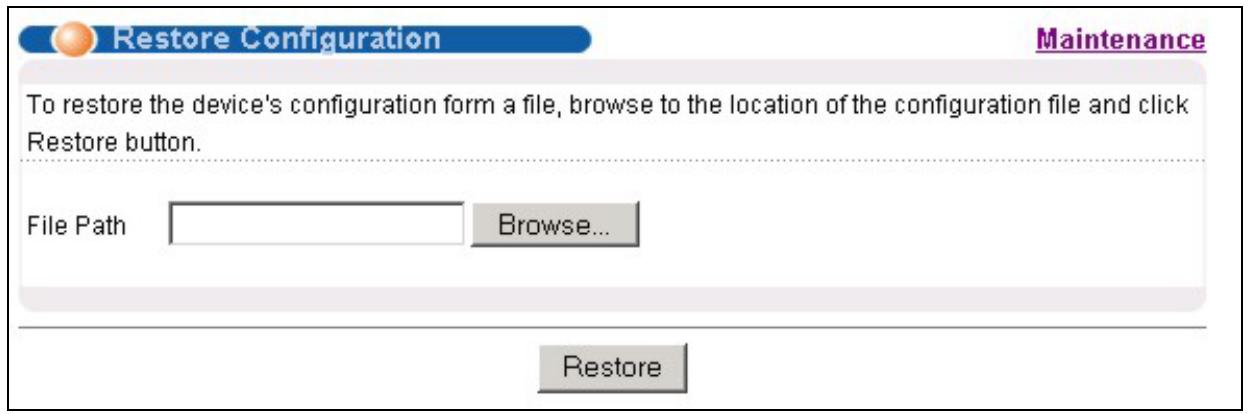 ZYXEL ES-3024 - 20.3Restore a Configuration File - 1