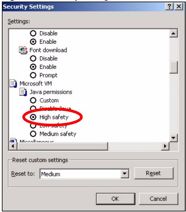 ZYXEL G-570S - Java Permissions - 1