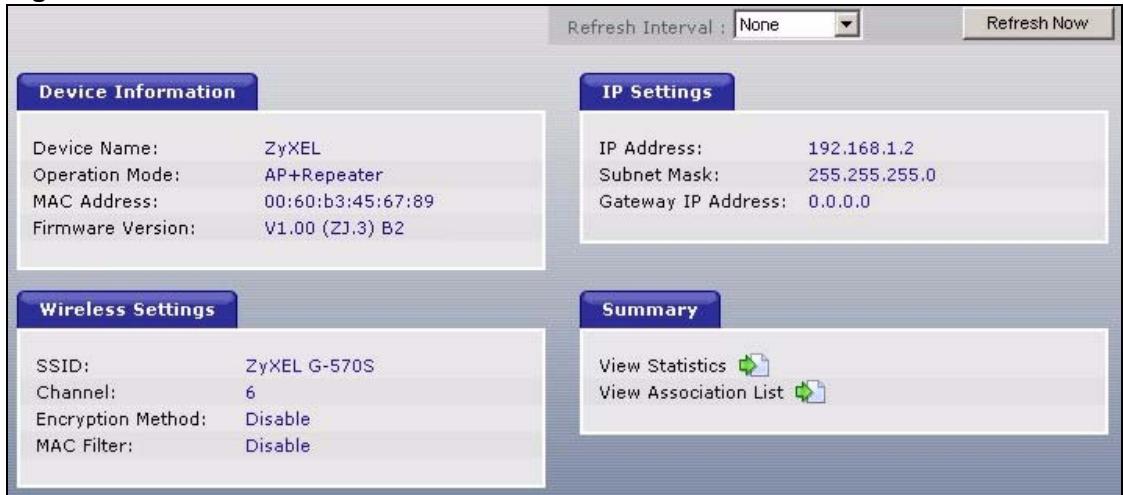 ZYXEL G-570S - System Status - 1
