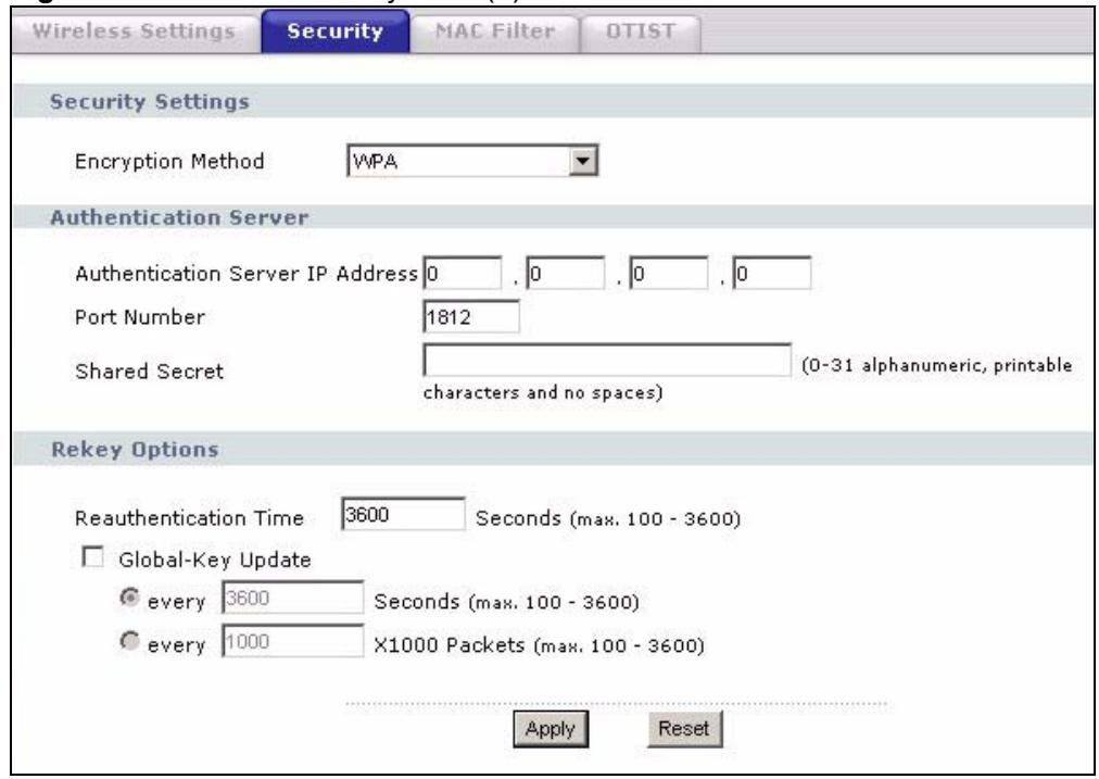 ZYXEL G-570S - Wireless Security: WPA(2) - 1